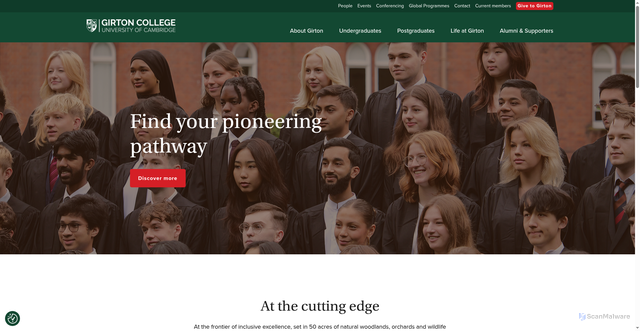 Security scan screenshot of https://www.girton.cam.ac.uk/