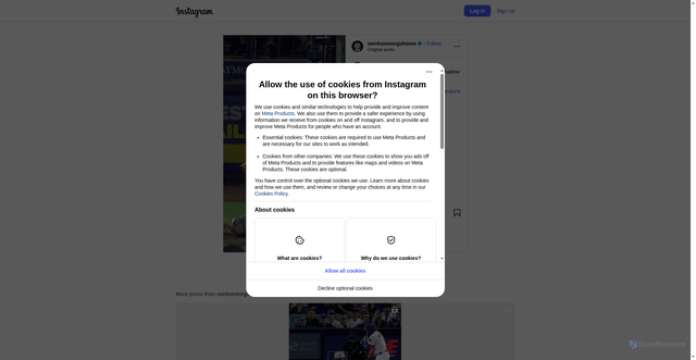 Security scan screenshot of https://www.instagram.com/reel/DOO7M7mlQM0/?hl=en