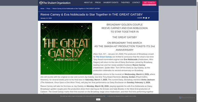 Security scan screenshot of https://shubert.nyc/press/reeve-carney-eva-noblezada-to-star-together-in-the-great-gatsby/