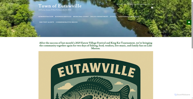 Security scan screenshot of https://townofeutawville.gov/