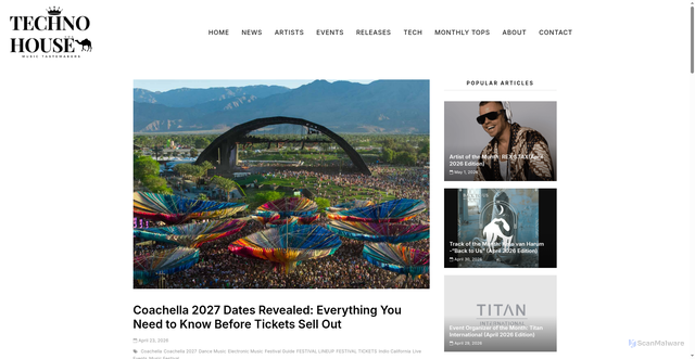 Security scan screenshot of https://technohousecda.com/music/coachella-2027-dates-revealed-everything-you-need-to-know-before-tickets-sell-out/