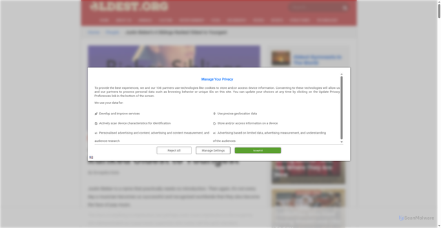 Security scan screenshot of https://www.oldest.org/people/bieber-siblings/