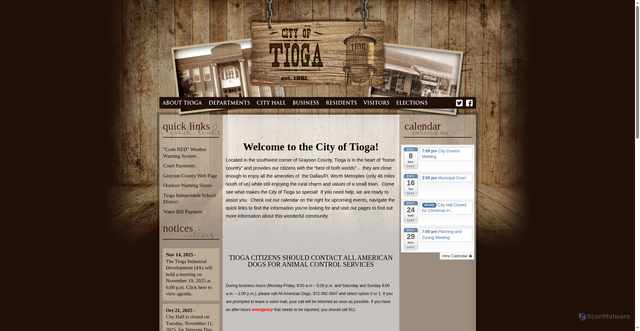 Security scan screenshot of https://www.tiogatx.gov/