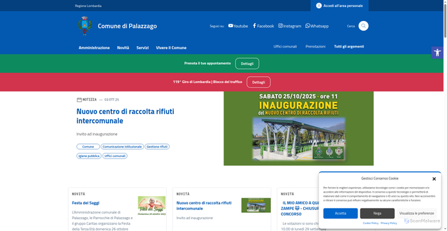 Security scan screenshot of https://comune.palazzago.bg.it/