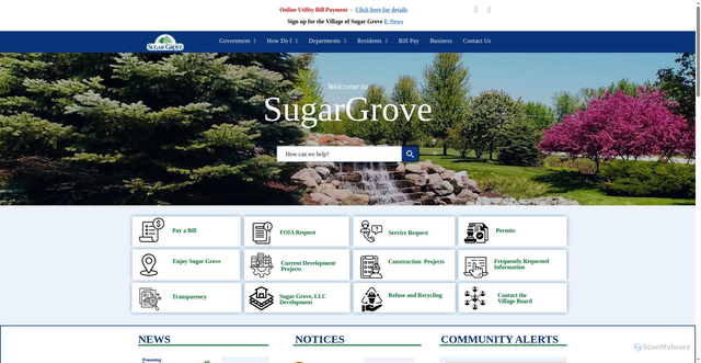 Security scan screenshot of https://sugargroveil.gov/