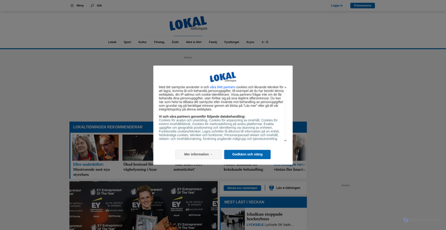 Security scan screenshot of https://www.lokaltidningen.nu/
