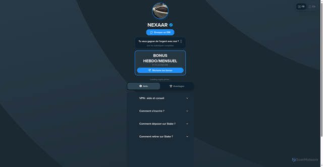 Security scan screenshot of https://nexaarstake.bet/