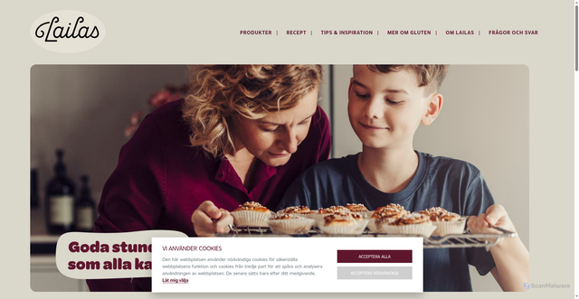 Security scan screenshot of https://lailasglutenfria.se