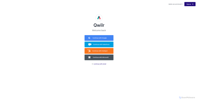 Security scan screenshot of https://app.qwilr.com