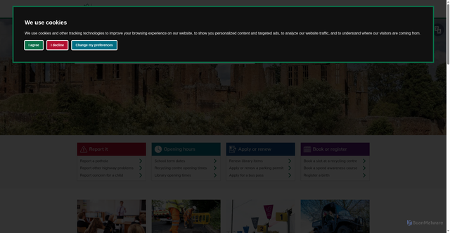 Security scan screenshot of https://www.warwickshire.gov.uk/