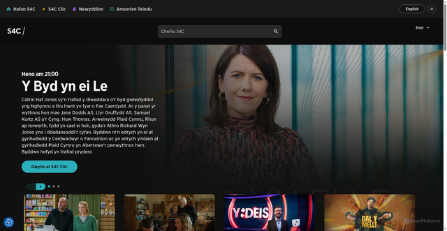 Security scan screenshot of http://www.s4c.cymru/cy/