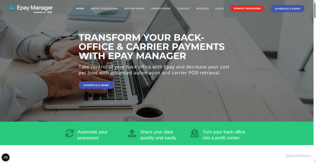 Security scan screenshot of https://www.epaymanager.com