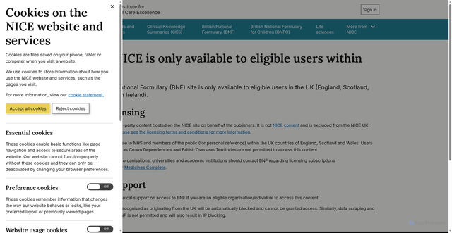 Security scan screenshot of https://bnf.nice.org.uk/drugs/tirzepatide/