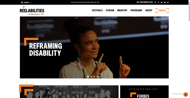 Security scan screenshot of https://w.reelabilities.org/