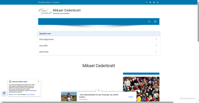 Security scan screenshot of https://mikaelcederbratt.se
