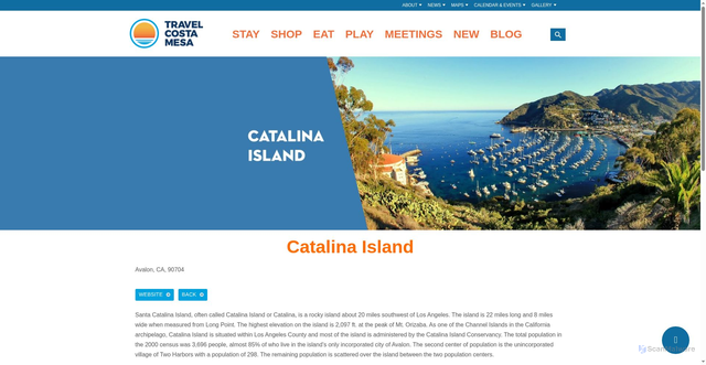 Security scan screenshot of https://www.travelcostamesa.com/play/attractions/catalina-island