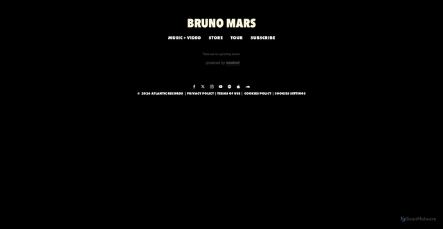 Security scan screenshot of https://www.brunomars.com/tour