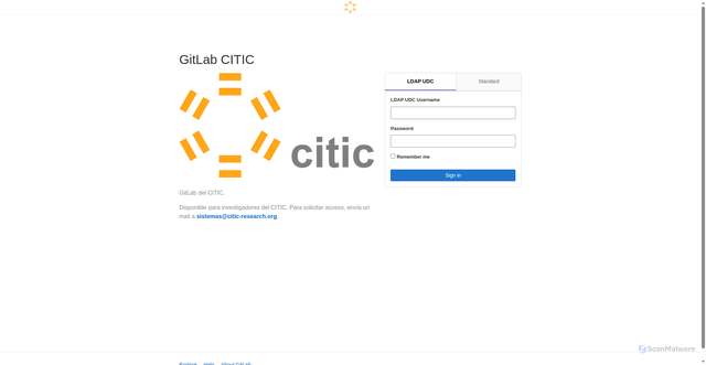 Security scan screenshot of https://gitlab.citic.udc.es
