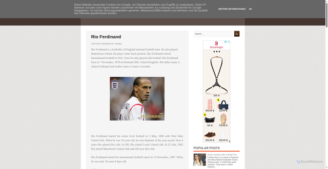 Security scan screenshot of http://footballplayersbiographyinpictures.blogspot.com/2014/01/rio-ferdinand.html