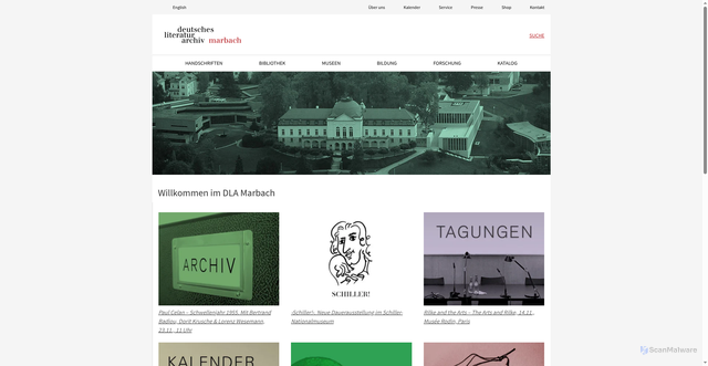 Security scan screenshot of https://www.dla-marbach.de/