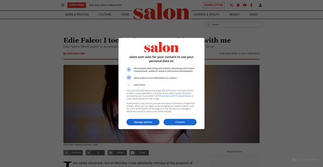 Security scan screenshot of https://www.salon.com/2013/04/14/edie_falco_i_took_the_sopranos_home_with_me/