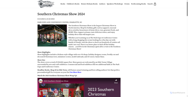 Security scan screenshot of https://headlinebooks.com/event/5740/