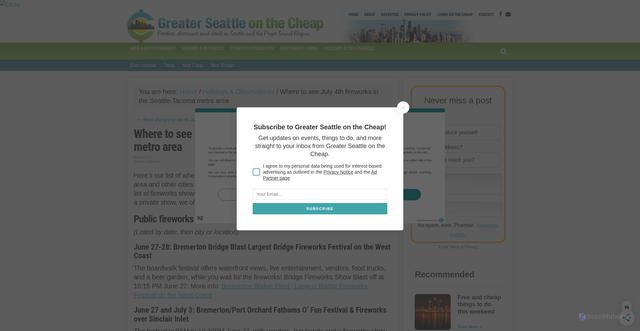 Security scan screenshot of https://www.greaterseattleonthecheap.com/fireworks-july-4th/