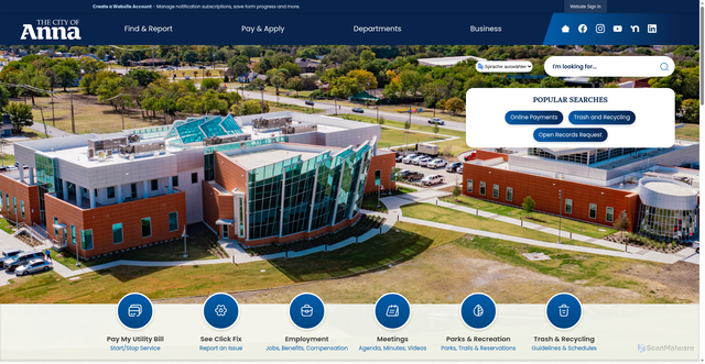 Security scan screenshot of https://annatexas.gov/