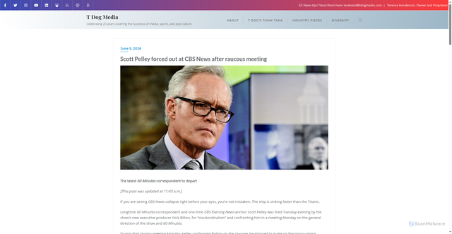Security scan screenshot of https://www.tdogmedia.com/2026/06/scott-pelley-forced-out-at-cbs-news-after-raucous-meeting.html