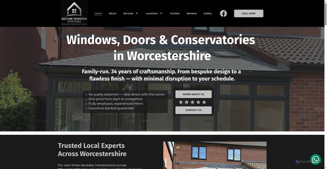 Security scan screenshot of http://secure-window-systems.com/
