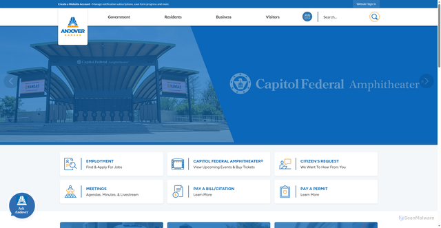 Security scan screenshot of https://andoverks.gov/