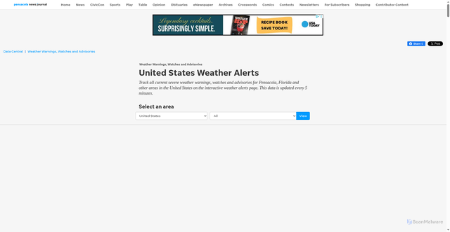 Security scan screenshot of https://data.pnj.com/severe-weather-alerts-warnings-watches/