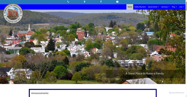 Security scan screenshot of https://orwigsburg.gov/
