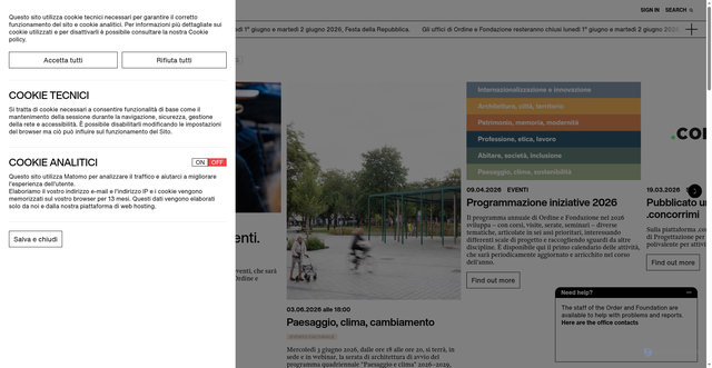 Security scan screenshot of https://www.ordinearchitetti.mi.it