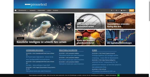 Security scan screenshot of https://pressetext.com
