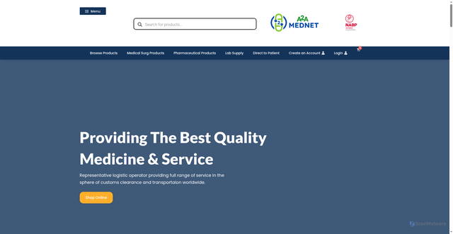 Security scan screenshot of https://a2a-mednet.com