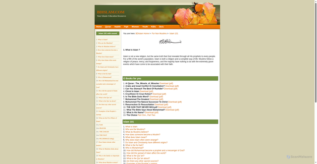 Security scan screenshot of http://bdislam.com/nonMuslims/islam101/what_is_Islam.htm