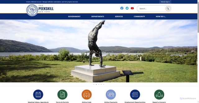 Security scan screenshot of https://cityofpeekskillny.gov/