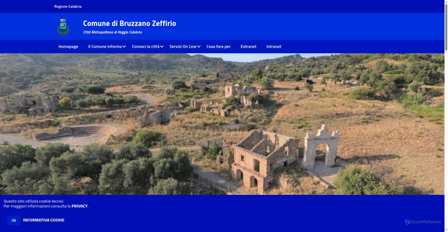 Security scan screenshot of https://www.comune.bruzzanozeffirio.rc.it/hh/index.php