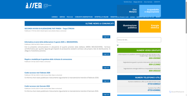 Security scan screenshot of https://www.assemspa.it/