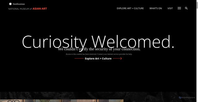 Security scan screenshot of https://asia.si.edu/