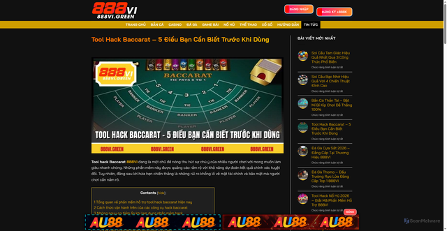 Security scan screenshot of https://888vit3.com/tool-hack-baccarat/
