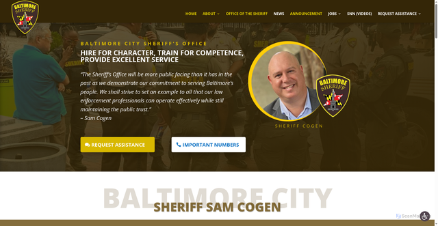 Security scan screenshot of https://baltimorecitysheriff.gov/