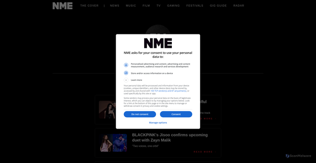 Security scan screenshot of https://www.nme.com/artists/zayn-malik