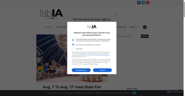 Security scan screenshot of https://fabulousiowa.com/iowas-best/aug-7-to-aug-17-iowa-state-fair/