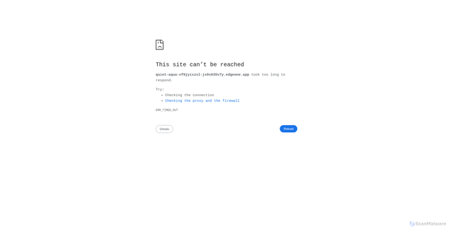 Security scan screenshot of https://quiet-aqua-vf9jyiszsl-js9s035v7y.edgeone.app/