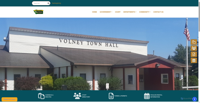 Security scan screenshot of https://townofvolney.gov/