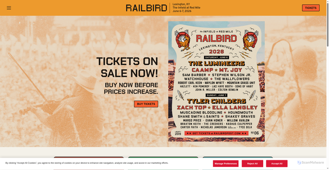 Security scan screenshot of https://www.railbirdfest.com/