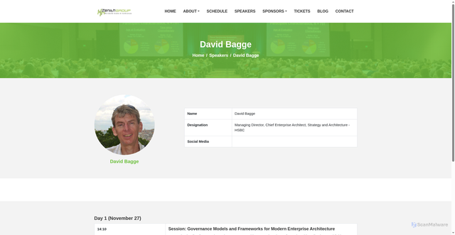 Security scan screenshot of https://enterprise-architecture-data.com/speaker/david-bagge