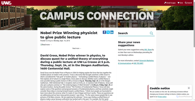 Security scan screenshot of https://www.uwlax.edu/news/posts/nobel-prize-winning-physicist-to-give-public-lecture/